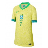 Brazília Vinicius Junior #7 Domáci Ženy futbalový dres Copa America 2024 Krátky Rukáv